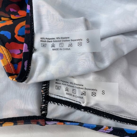 Multicolor Leopard Print Two-Piece Set Beach Summer Vacation Size Sm Barbiecore - Picture 6 of 6